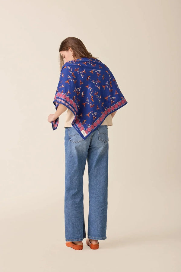 Foulard ‘Latika’ Cerisier Bleu royal | APACHES COLLECTIONS