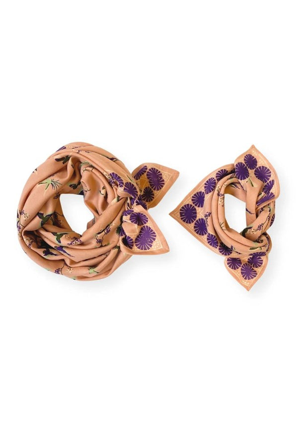 Petit foulard Manika 'Cerisier' Blush | APACHES COLLECTIONS