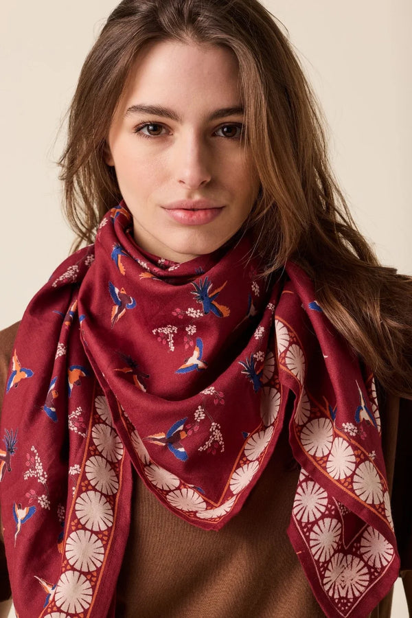 Foulard ‘Latika’ Cerisier Dahlia | APACHES COLLECTIONS