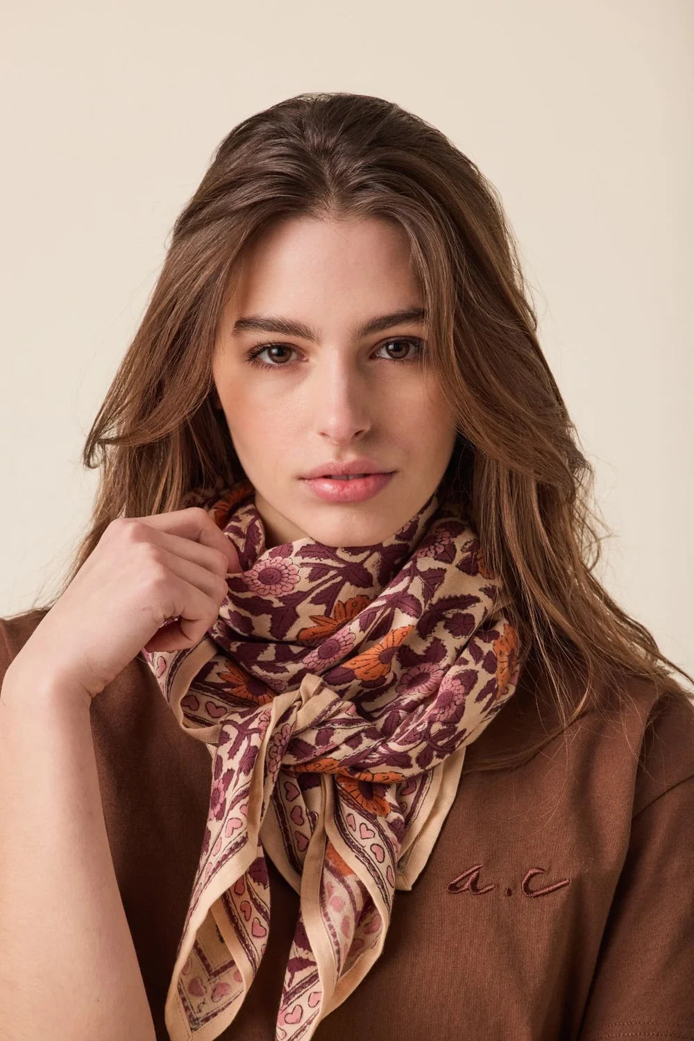 Foulard ‘Latika’ Coeur Flamingo | APACHES