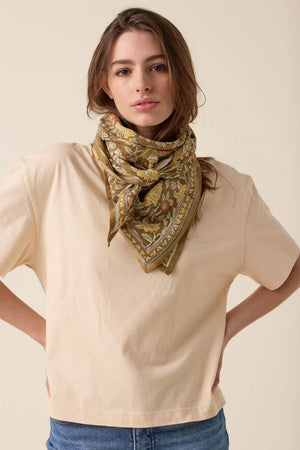 Foulard ‘Latika’ Coeur Tapenade Mimosa | APACHES COLLECTIONS