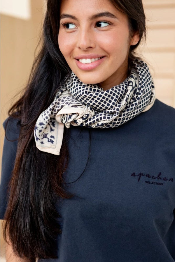 Foulard Latika 'Mosaïc' Graphite | APACHES COLLECTIONS