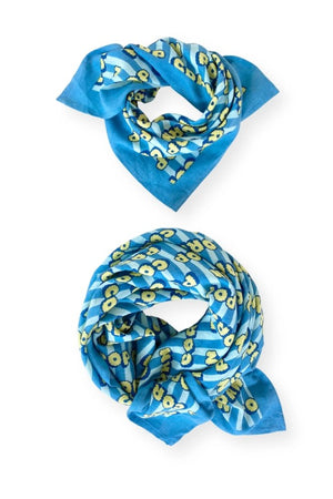 Foulard Latika 'Pop Corn' Océan | APACHES COLLECTIONS