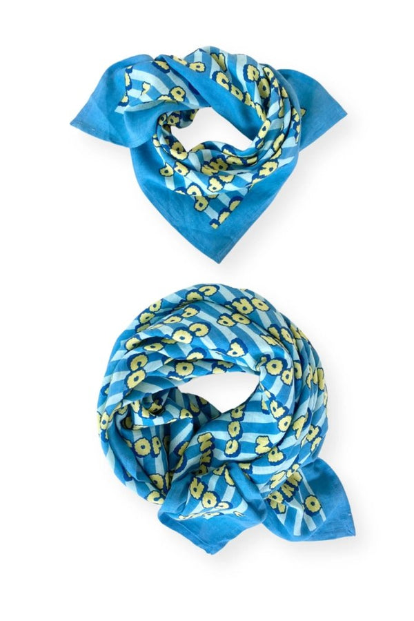 Foulard Latika 'Pop Corn' Océan | APACHES COLLECTIONS