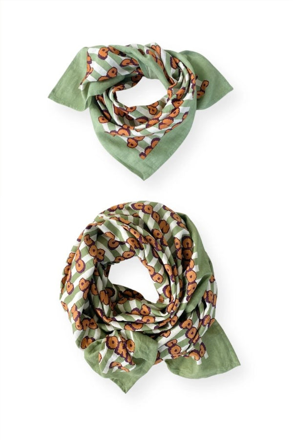 Foulard Latika 'Pop Corn' Olive | APACHES COLLECTIONS