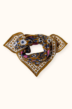 Petit foulard Manika 'Coeur' Tapenade | APACHES COLLECTIONS