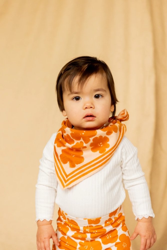 Petit foulard Manika 'Flora Bold' Orange | APACHES COLLECTIONS