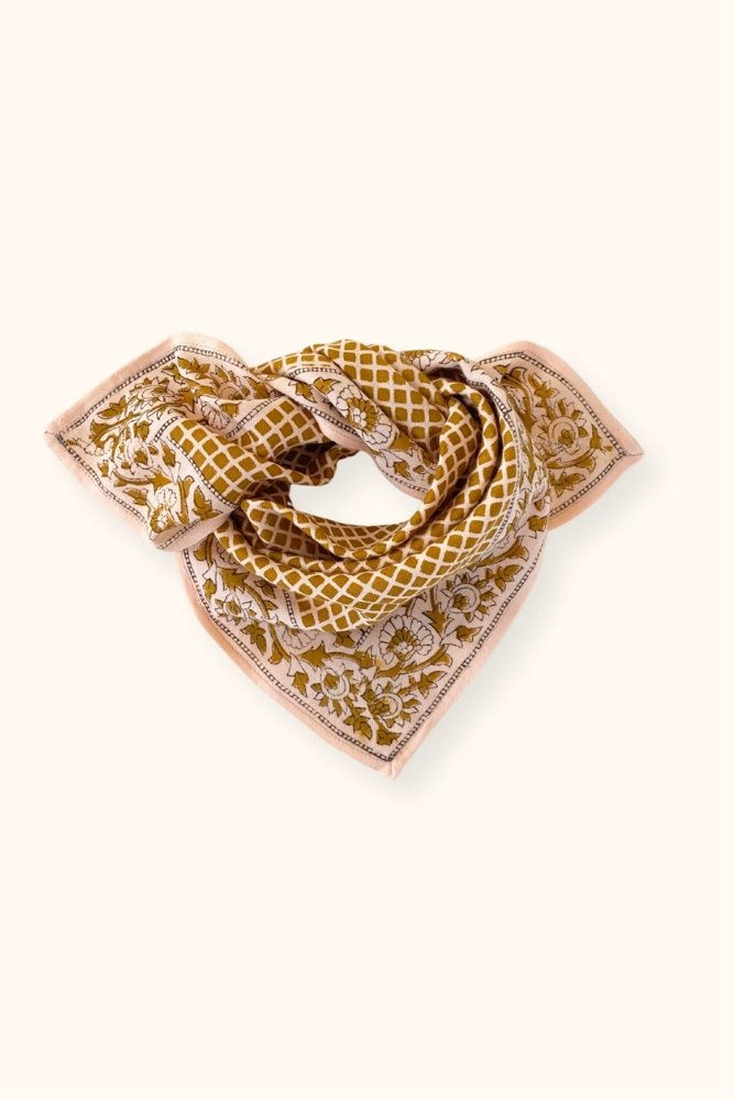 Petit foulard Manika 'Mosaïc' Tobacco | APACHES COLLECTIONS