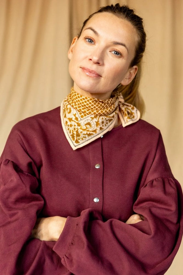 Petit foulard Manika 'Mosaïc' Tobacco | APACHES COLLECTIONS
