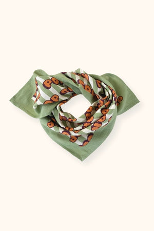 Petit foulard Manika 'Pop Corn' Olive | APACHES COLLECTIONS