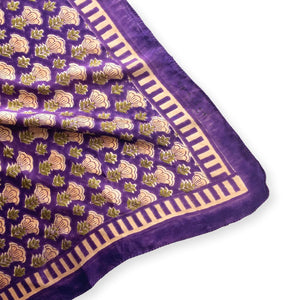 Petit foulard en soie Manika 'Poppy' Raisin | APACHES COLLECTIONS