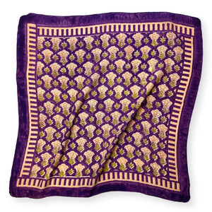 Petit foulard en soie Manika 'Poppy' Raisin | APACHES COLLECTIONS