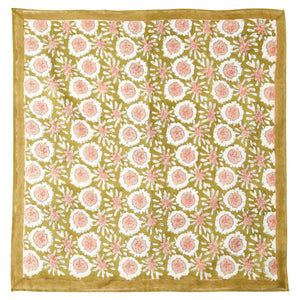Foulard indien 'Margotte' Olive | BONHEUR DU JOUR