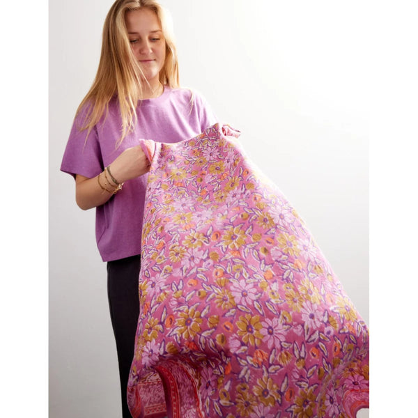 Foulard indien 'Meera' Orchidée | BONHEUR DU JOUR