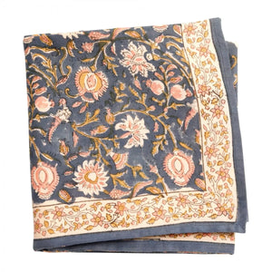 Foulard indien 'Miraj' Indigo | BONHEUR DU JOUR