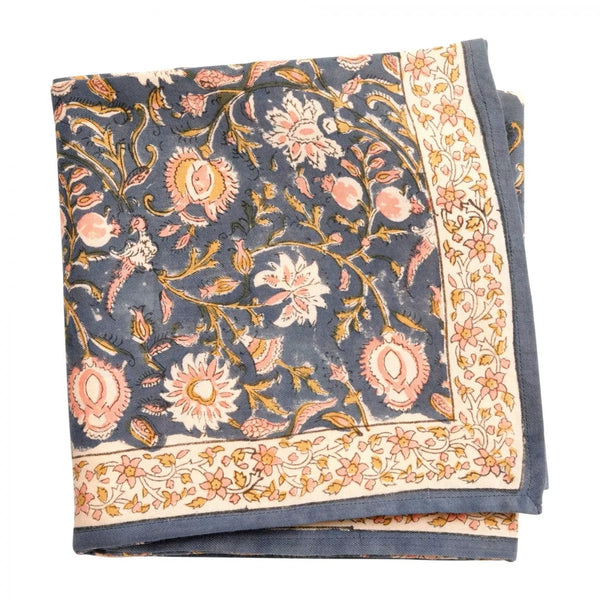 Foulard indien 'Miraj' Indigo | BONHEUR DU JOUR