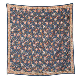 Foulard indien 'Miraj' Indigo | BONHEUR DU JOUR