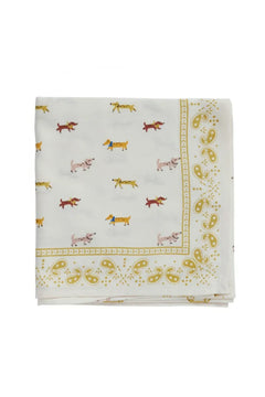 Foulard indien 'Teckel' Écru | BONHEUR DU JOUR
