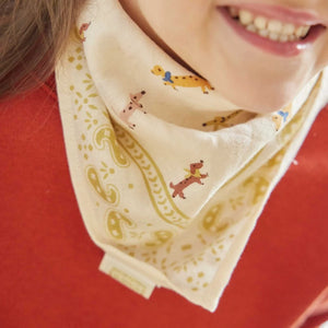 Foulard indien 'Teckel' Écru | BONHEUR DU JOUR