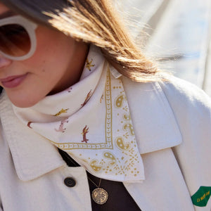 Foulard indien 'Teckel' Écru | BONHEUR DU JOUR