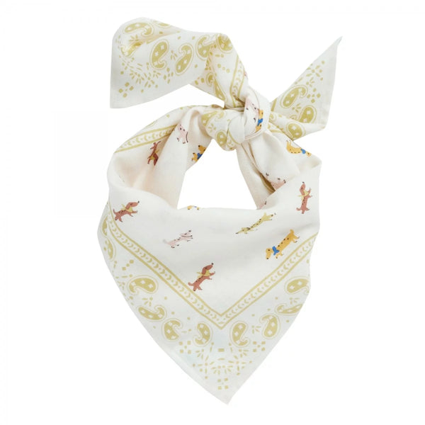 Foulard indien 'Teckel' Écru | BONHEUR DU JOUR