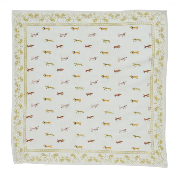 Foulard indien 'Teckel' Écru | BONHEUR DU JOUR