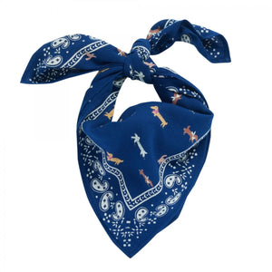 Foulard indien 'Teckel' Indigo | BONHEUR DU JOUR