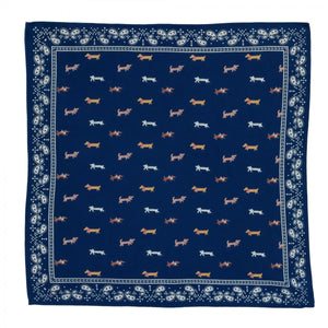 Foulard indien 'Teckel' Indigo | BONHEUR DU JOUR