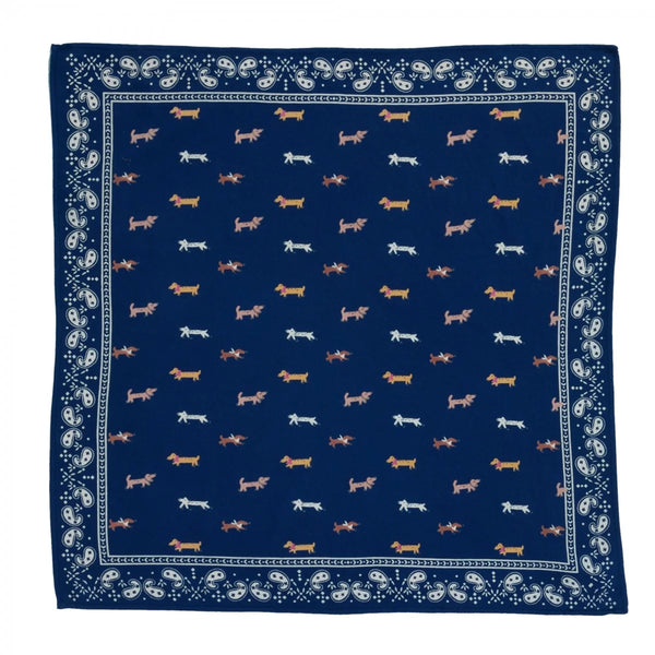 Foulard indien 'Teckel' Indigo | BONHEUR DU JOUR