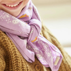 Foulard indien 'Teckel' Mauve | BONHEUR DU JOUR