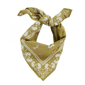 Foulard indien 'Teckel' Olive | BONHEUR DU JOUR