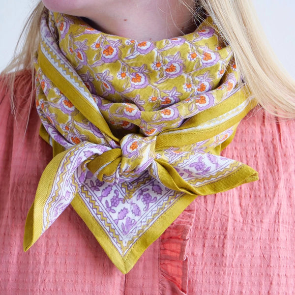 Foulard indien 'Victorian' Absynthe | BONHEUR DU JOUR