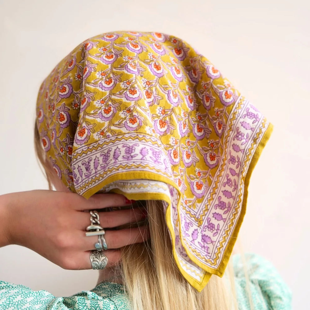 Foulard indien 'Victorian' Absynthe | BONHEUR DU JOUR