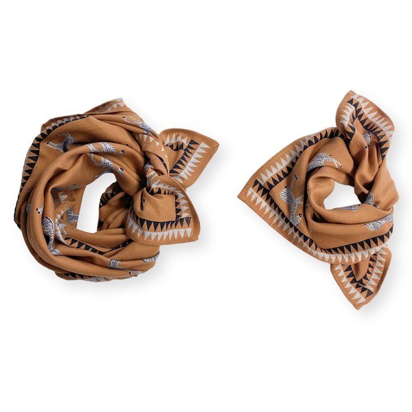 Foulard Latika 'Zèbre' Café | APACHES COLLECTIONS