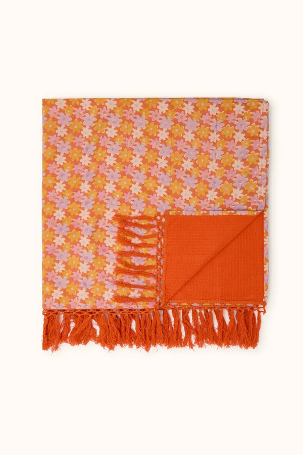 Fouta simple 'Kota' Paquerette Orange | APACHES COLLECTIONS