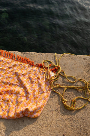Fouta simple 'Kota' Paquerette Orange | APACHES COLLECTIONS