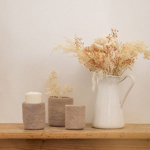 Petits pots gigogne en laine feutrée | MUSKHANE