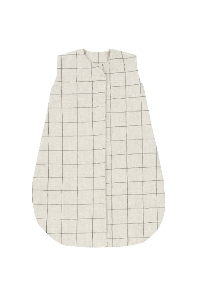 Gigoteuse légère 'L1N0' en lin français Charcoal Grid | NOBODINOZ