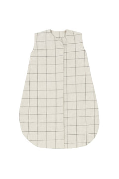 Gigoteuse légère 'L1N0' en lin français Charcoal Grid | NOBODINOZ