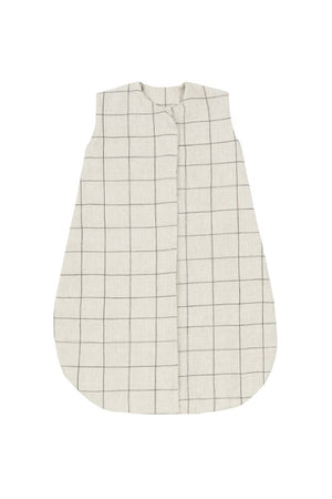 Gigoteuse légère 'L1N0' en lin français Charcoal Grid | NOBODINOZ