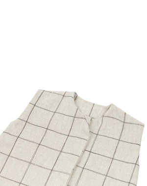 Gigoteuse légère 'L1N0' en lin français Charcoal Grid | NOBODINOZ