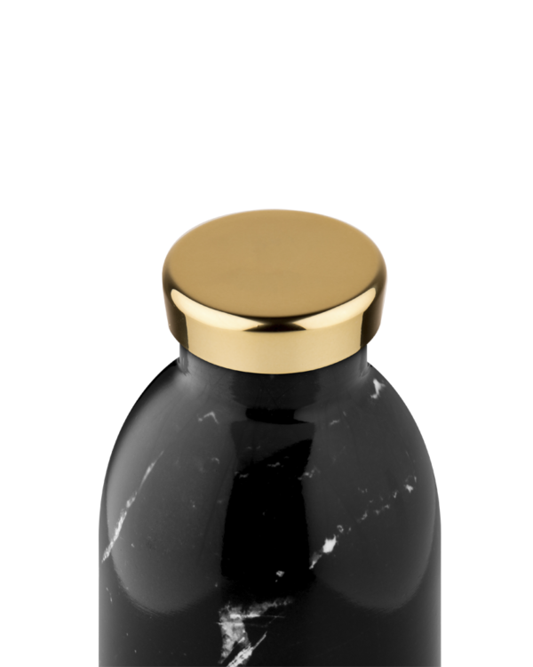 Gourde isotherme Clima en inox 'Black marble' | 24 BOTTLES