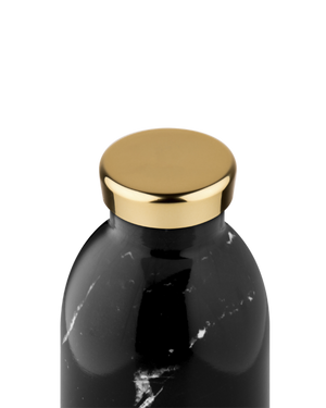 Gourde isotherme Clima en inox 'Black marble' | 24 BOTTLES