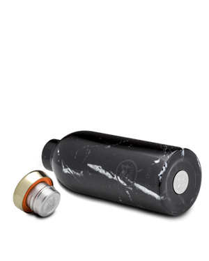 Gourde isotherme Clima en inox 'Black marble' | 24 BOTTLES