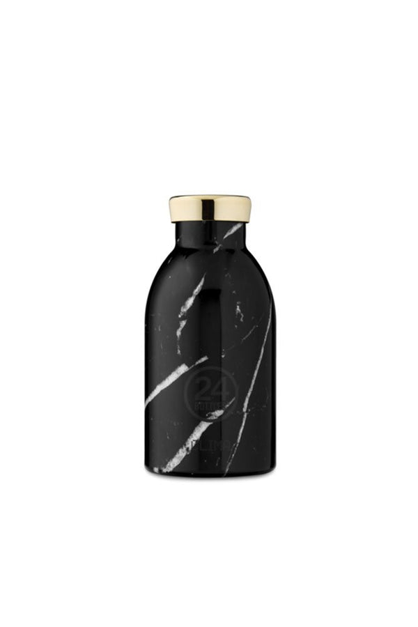 Gourde isotherme Clima en inox 'Black marble' | 24 BOTTLES