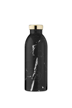 Gourde isotherme Clima en inox 'Black marble' | 24 BOTTLES