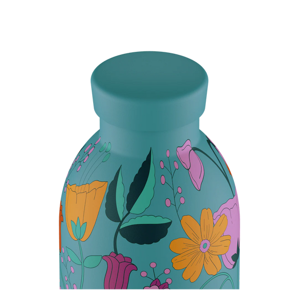 Gourde isotherme Clima en inox 'Bloom bloom green' | 24 BOTTLES