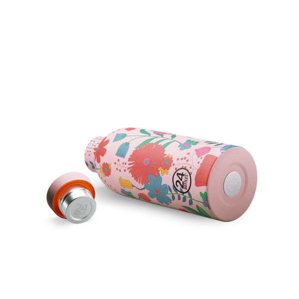 Gourde isotherme Clima en inox 'Bloom bloom pink' | 24 BOTTLES