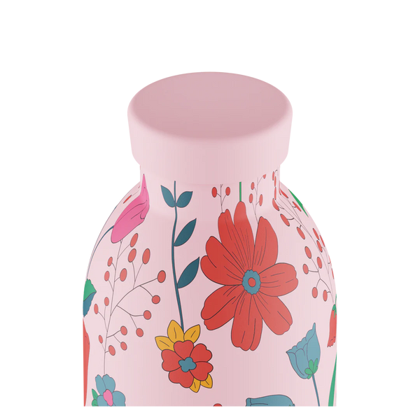 Gourde isotherme Clima en inox 'Bloom bloom pink' | 24 BOTTLES