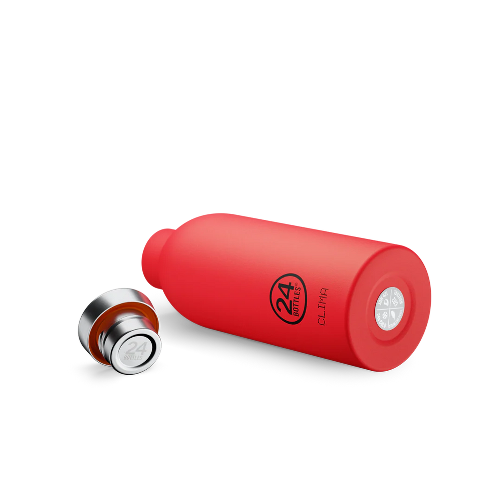 Gourde isotherme Clima en inox 'Hot red' | 24 BOTTLES